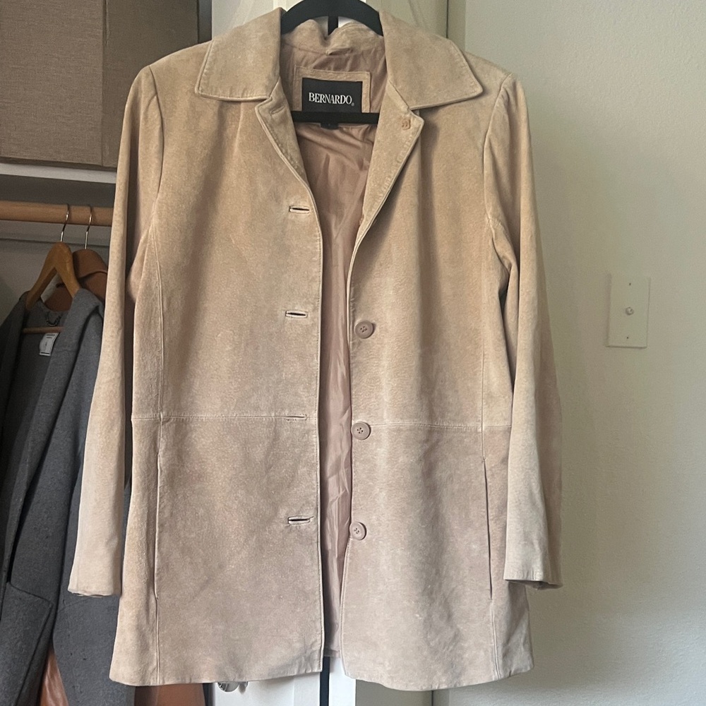 Bernardo Women's Beige Suede Trench Coat